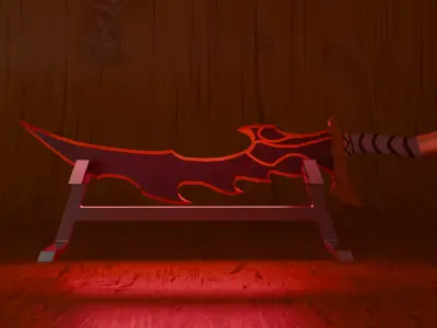 Red Sword Low-poly 3D model