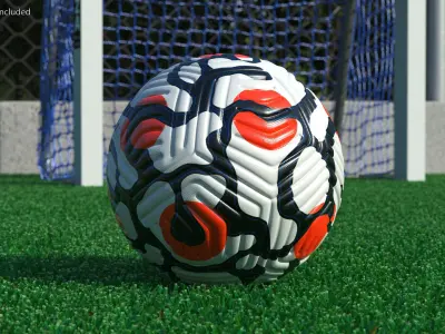 Package with Nike Flight Soccer Ball 2021 3D model