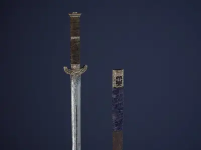 Chinese Sword Low-poly 3D model