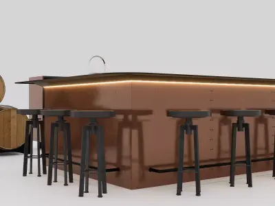 Industrial Lounge Bar 3D model 3D model