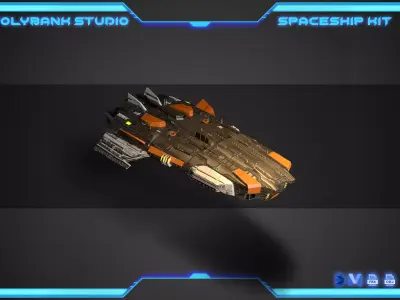 PolyBank Spaceship N02 Low-poly 3D model