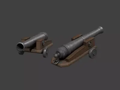 Pirate Cannon Low-poly 3D model shop