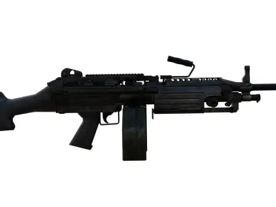 M249E2 3D Model Fully Rigged Machine Gun Low-poly 3D model