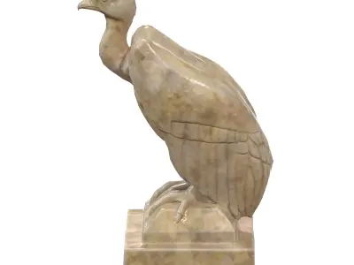 Vulture marble statue Low-poly 3D model