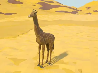African Giraffe Low-poly 3D model