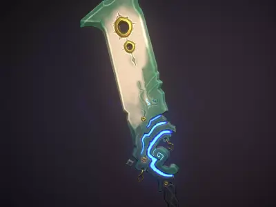 Low Poly Fantasy sword  Free low-poly 3D model