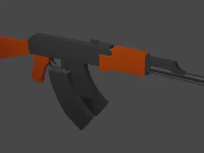 Low Poly AK-47 ak - rifle Free low-poly 3D model