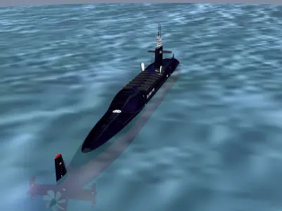 Ben Franklin Class USS James K Polk SSBN-645 3D model