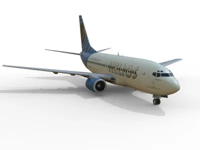 3 basic commercial aircraft models 737-xxx 3D model