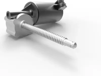 DC motor with right angle worm drive Free 3D model