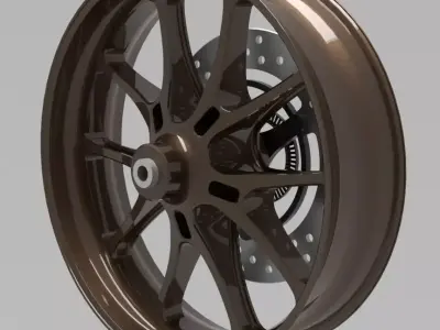 Motorcycle wheels 3D model buy