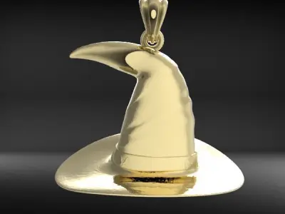 Antique 3D Witch Hat Charm Pendant Jewelry 3D print model