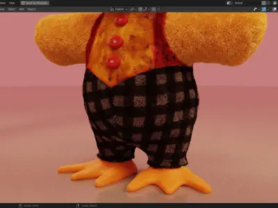 Rushton Rooster furry 3D Model  Low-poly 3D model