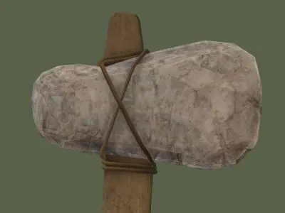 Primitive Axe - Game Ready Low-poly 3D model