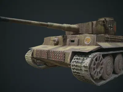 Tiger 1 PBR GameReady Low-poly 3D model