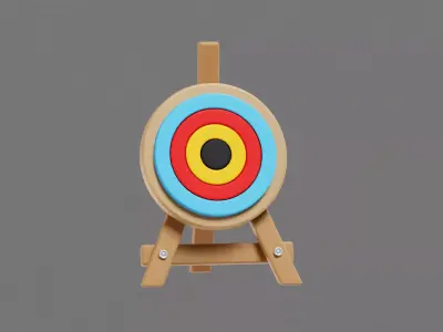 Archery Target Board Low-poly 3D model