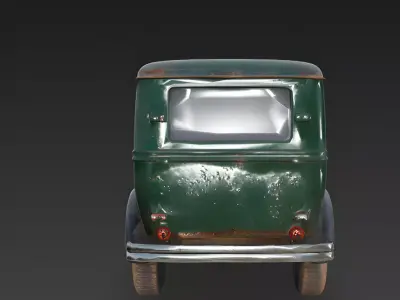 Realistic 30s Delivery Panel Van 3d model Low-poly 3D model