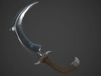  Fantasy Sickle Low-poly 3D model