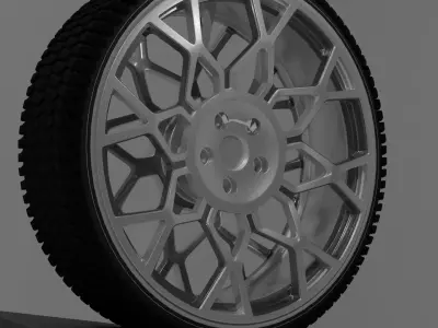 Car Tire 3D model Textured