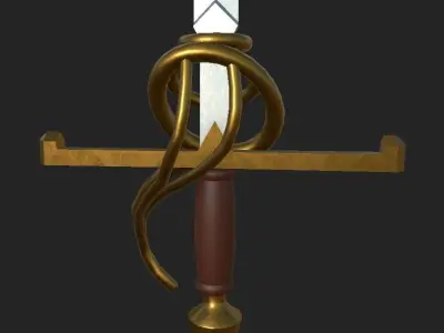 Rapier sword Low-poly 3D model get
