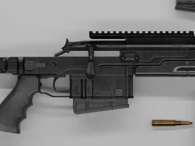 Blaser R93 XTEK Limited Australia Low-poly 3D model