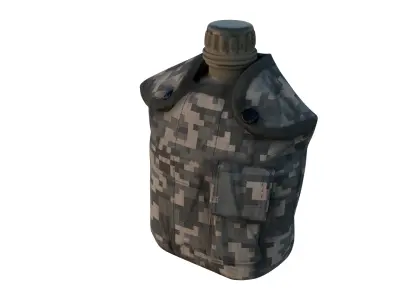 Military Canteen Bottle Low-poly 3D model