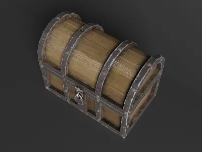 Treasure Chest Low Poly PBR Free low-poly 3D model