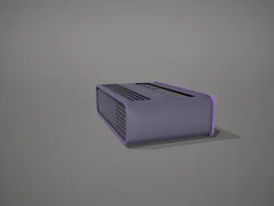 Purple Stylized Digital Alarm Clock Low-poly 3D model