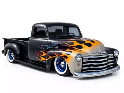 1950 Modified Pickup Truck 3D Model Custom Retro Utility Vehicle 3D model