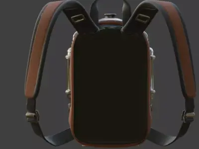 Atompunk Atomic-Powered Backpack 3D Model Low-poly 3D model