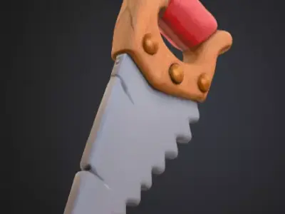 Cartoon Saw Low-poly 3D model