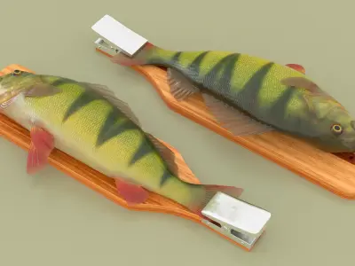  Fish Scaling Board with Yellow Perch 