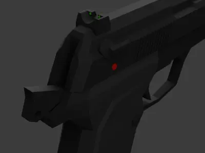 M9 beretta lowpoly Low-poly 3D model