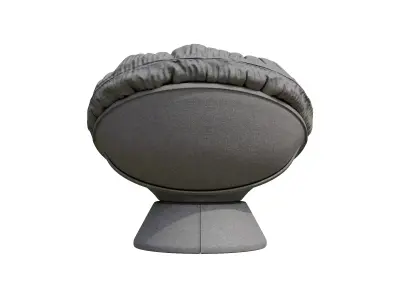 Oversized Swivel Papasan Accent Chair Low-poly 3D model