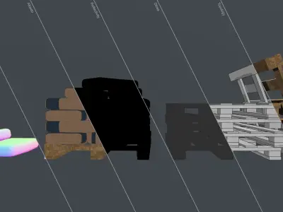 Cement Euro Palette Props Pack Game Ready Low-poly 3D model