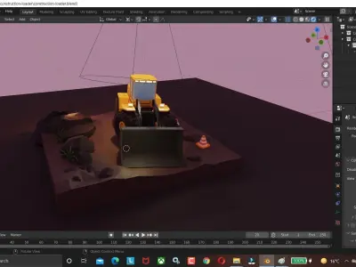 Low Poly 3D Stylized Character Construction loader Isometric 3D model