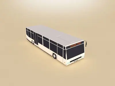 Cartoon Low Poly City Bus Low-poly 3D model