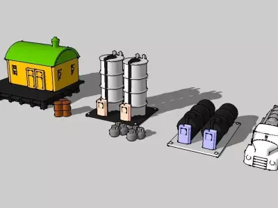 Small Fuel Tank Set by Outland Models 3D Printable 3D print model