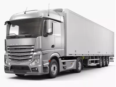 Generic Truck With Trailer 3D model purchase
