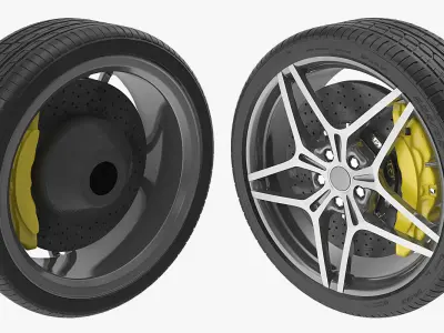 Sports Car Wheel 3D model by 3dmi