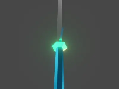 Glaive Weapon Low-poly 3D model