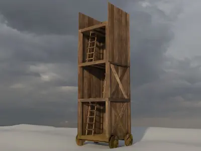 Wood Tower Low-poly 3D model