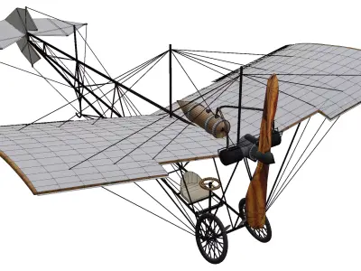 Santos-Dumont 20 Demoiselle Low-poly 3D model