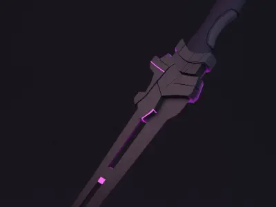 Dark Sword Low-poly 3D model 3