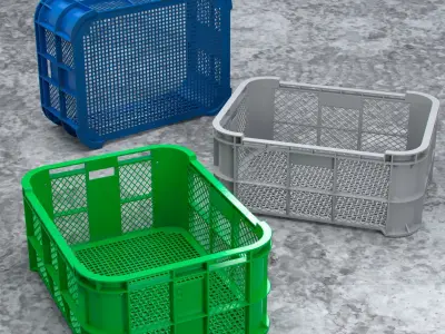 Plastic Basket Low-poly 3D model
