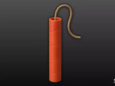 Dynamite Stick Low-poly 3D model