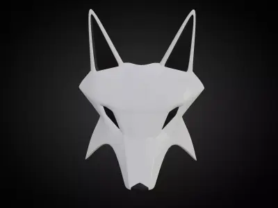 Wolf Mask  Low-poly 3D model