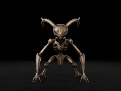 Metallic Imp - Sci-Fi Creature 3D Model for Games Animation Low-poly 3D model