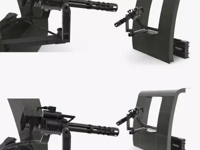 M134 Helicopter Mount System Collection 3D Model Pack