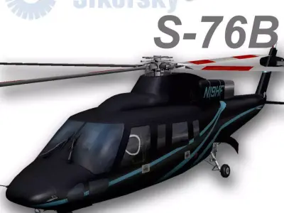 Sikorsky S-76B N19HF HeliFlite Low-poly 3D model